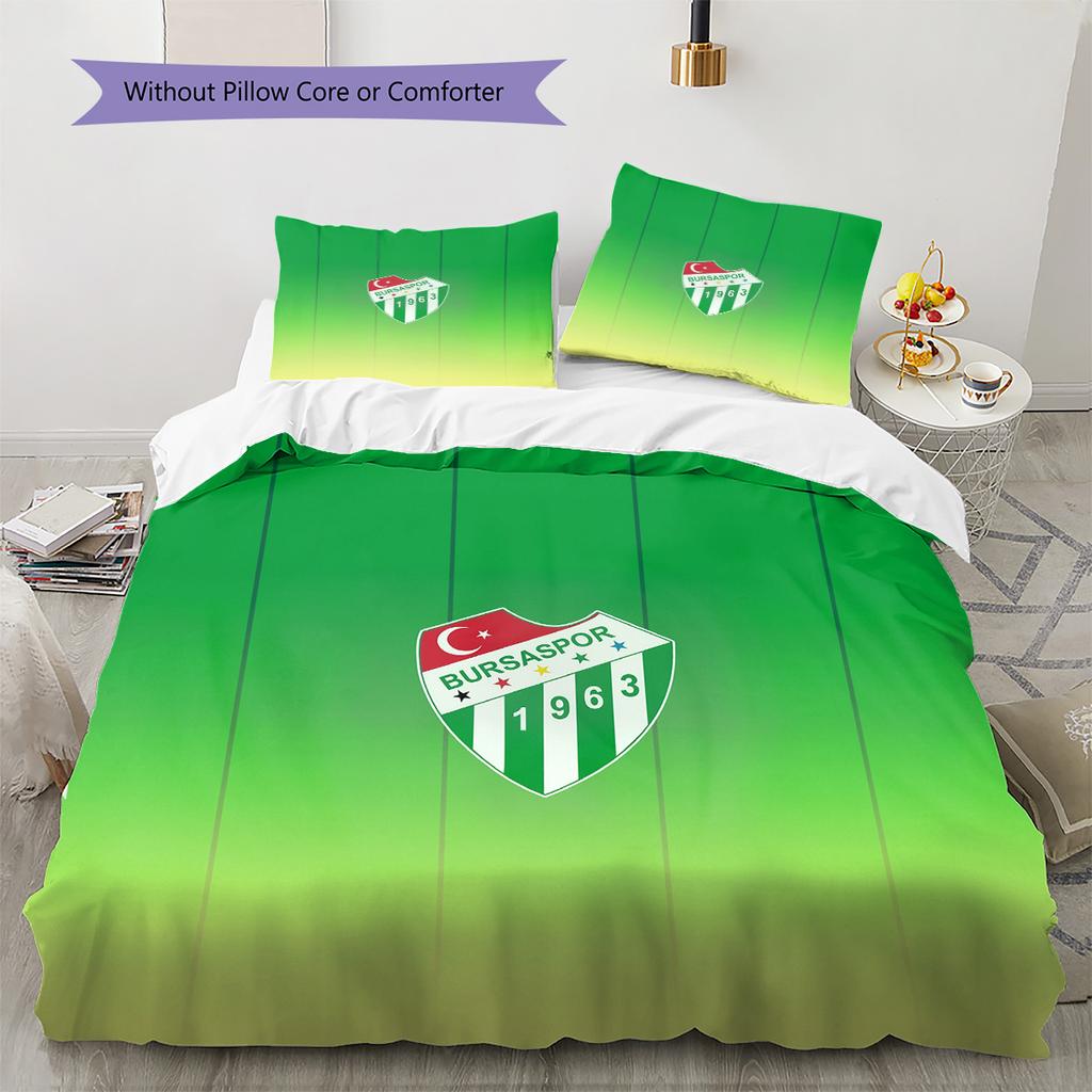 Bursaspor Pattern Bedding Quilt Set Home Decoration Gift (1 * duvet cover + 2 * pillowcase without core)