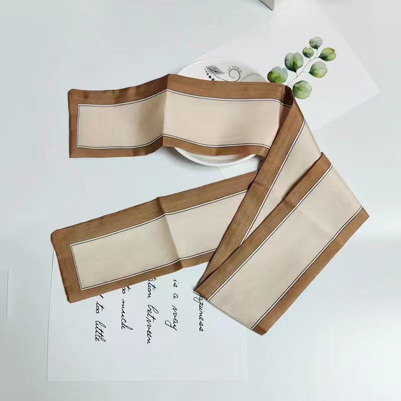 Korean Style Silk Scarf and Hairband Set - Versatile Women's Accessory for Summer