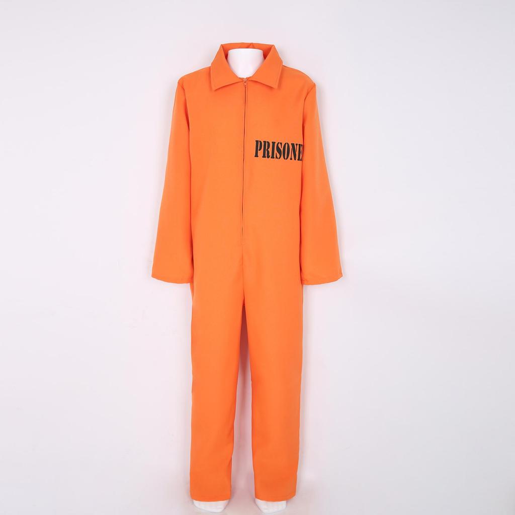 Unisex Halloween Cosplay Yellow Prisoner Costume for Adults and Kids