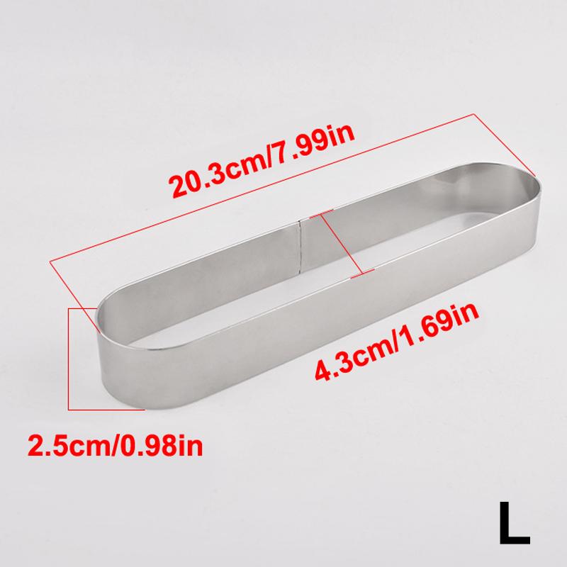 4 Sizes Stainless Steel Mousse Ring Rectangle Oval Cake Ring Cookie Cutters Mousse Baking Mold Tiramisu Puff Bake Tools