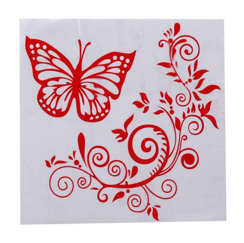 New Butterfly Flower Car Stickers Car Body Car Styling Removable Waterproof Stickers