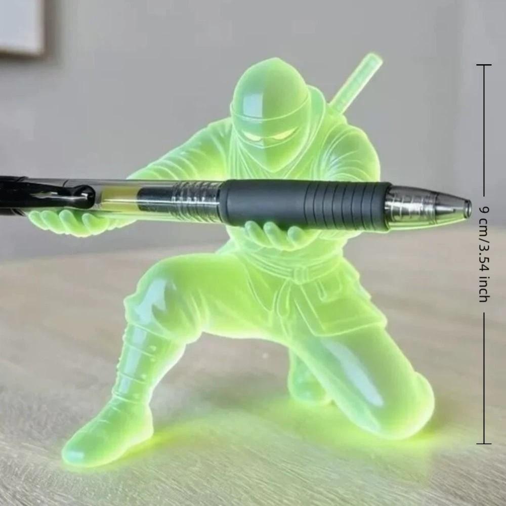 Ninja Character Luminous Ninja Pen Holder Multi-Functional Desk Ninja Ornament Pencil Rack Gift