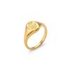 E.B.belle Tarnish Free Stainless Steel Gold Plated Engraving Wildflower Tea Leaf Lavender Sunflower Signet Rings For Women
