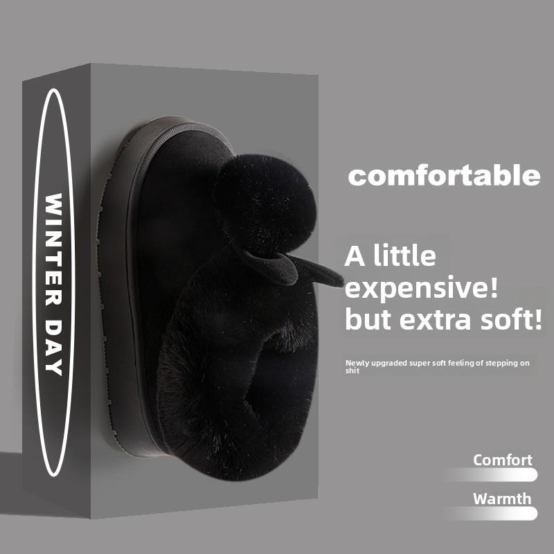 Cotton Slippers Men's Bag with Winter Warm Thick Sole, New Style for Outerwear with Added Fleece, Versatile New Cotton Shoes for Women