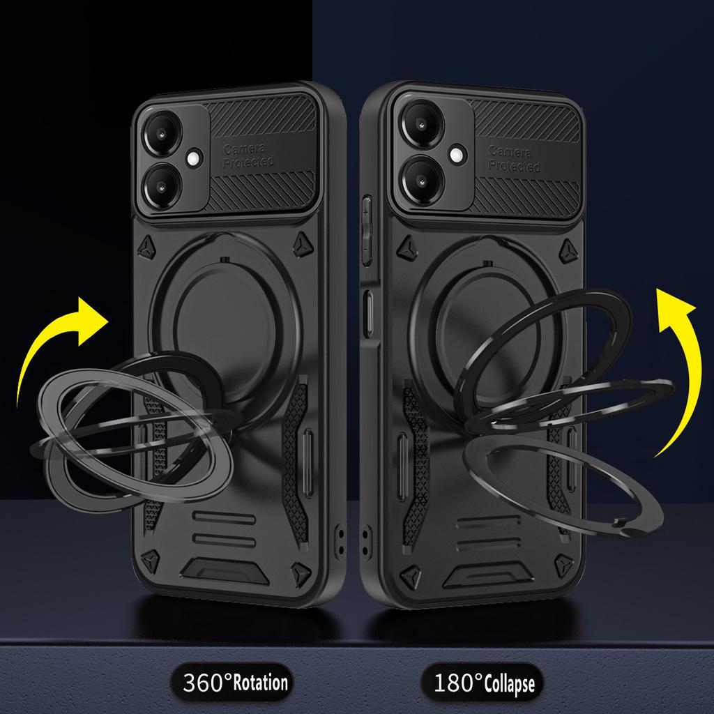 For Samsung Galaxy A07 4G Magnetic Case Shockproof TPU + PC Phone Back Cover with Kickstand