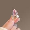 Elegante Tulpenbrosche, Damen-Imitatkristall-Korsage, Nischendesign-Sinn, Anstecknadel, Blendfreier Verschluss am Ausschnitt