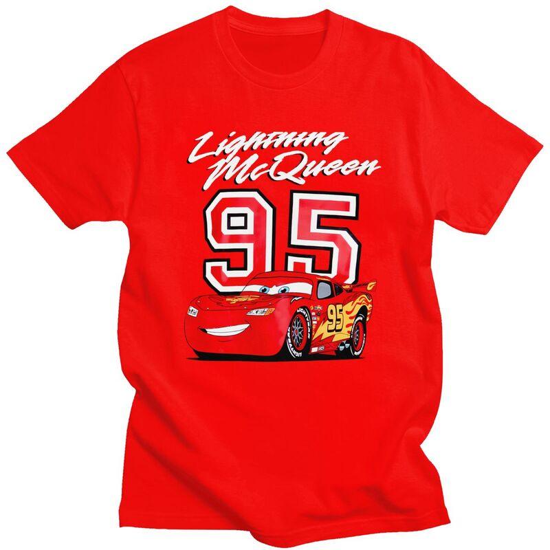 

Custom Lightning McQueen T Shirt Men Tshirt Casual Tees Car Cartoon T-shirt Loose Fit Clothing Gift S
