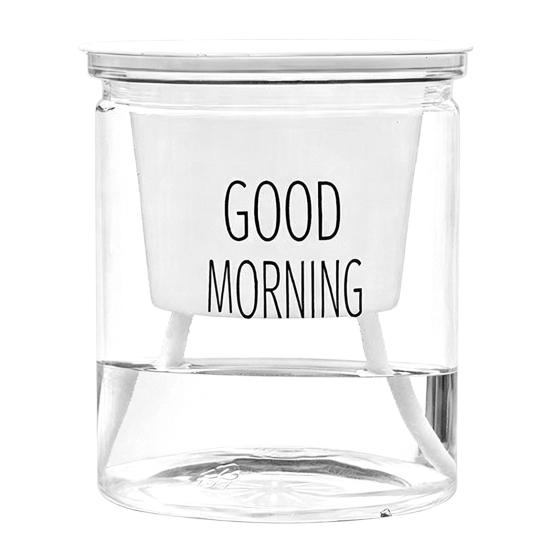 Self Watering Plant Pot Flower Pot with Deep Clear Reservoir Modern Planter with Wick Ropes for Houseplants Indoor Pothos A