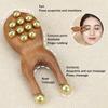 Wooden Nose Gua Sha Tool with Brass Beads – Handheld Comb for Facial Acupressure, Meridian Stimulation, and Relaxation
