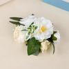 2PCS Silk Flower Wedding Cake Decoration Craft Boutonniere Project Making Supply Artificial Flower for Bride Ceremony
