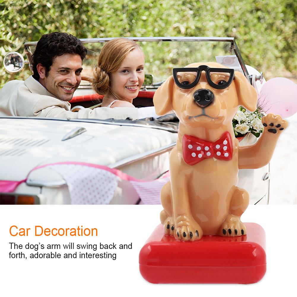 Solar Powered Swing Waving Dog Adorable Home Decor Car Accessories Table Ornament(#1)