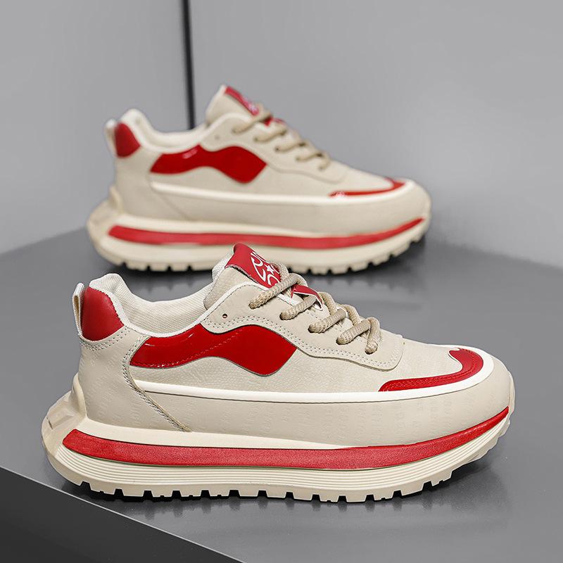 

Мужская обувь весна и осень прилив бренд универсальный студент досуг кожа поверхность спорт бег толстая подошва усиление Интернет знаменитость папа прилив 39