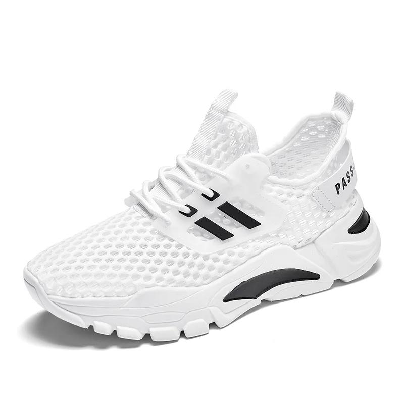 Breathable Men's Running Shoes Lightweight Mesh Vulcanized Shoes Men Summer Luxury Designer Outdoor Thick Sole Tennis Shoes