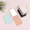 Desktop Makeup Mirror Solid Color Pu Leather Simple Portable Handheld Makeup Mirror Foldable Student Compact Cute Pocket Mirror
