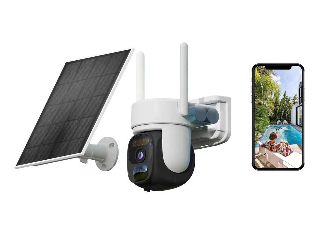 O-KAM 2K Solar-Powered Outdoor Camera: Waterproof, WiFi/4G, Night Vision, Full Color, 360° Rotation.
