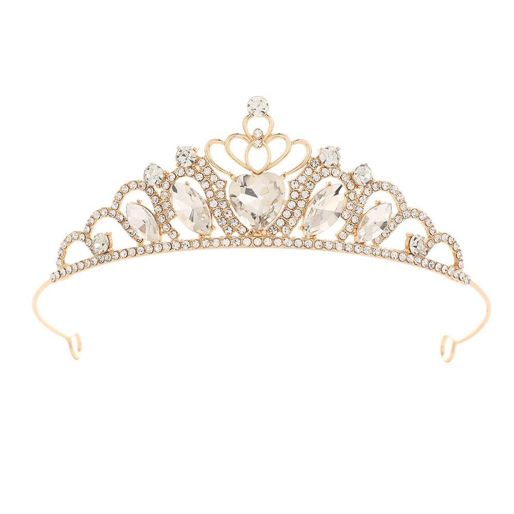 Heart-Shaped Crystal Headpiece Crown Bling Bling Children's Crown  Ballet Performance