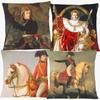 Capa de Almofada com Retratos do Imperador Napoleão Pintura a Óleo Europeia Estilo Vintage Retro Capa de Almofada Decorativa