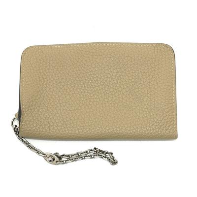 Dogon Key Case with Chain Coin Purse Taurillon Clemence Beige