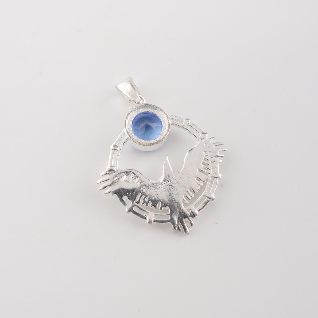 Tanzanite Gemstone 925 Sterling Silver Jewelry Handmade Pendant 1.43" For Gift CP-38-6