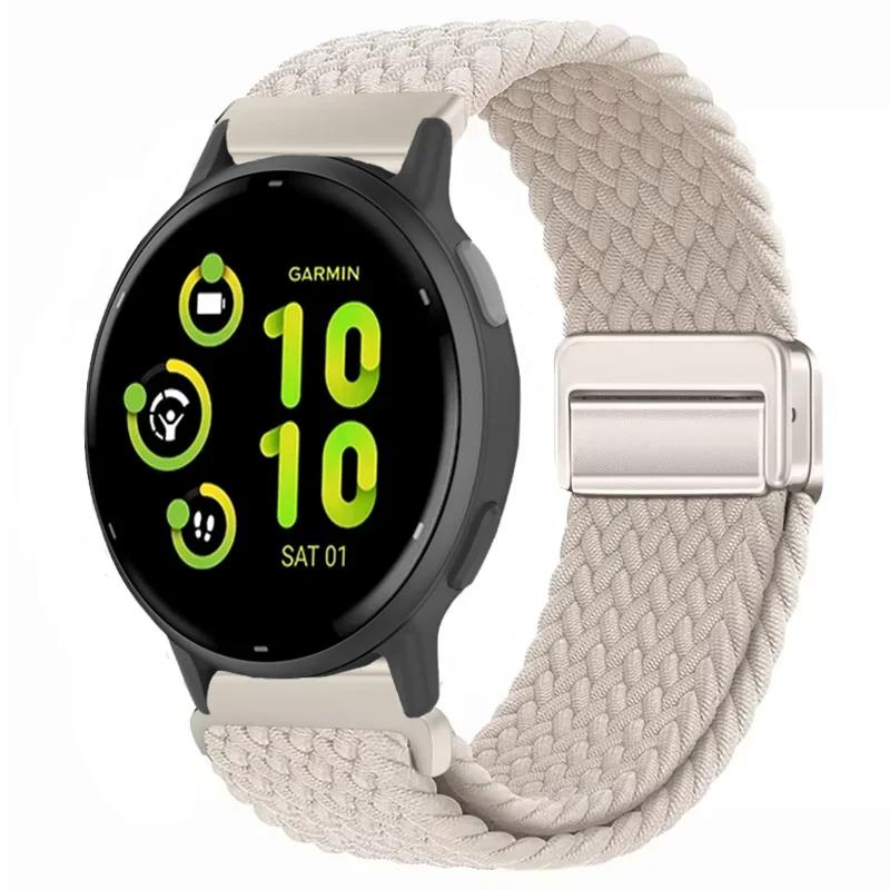 20/22mm Nylon Strap for Garmin Forerunner 55 165 970 570 965 955/Venu 4 45mm Magnetic Band Garmin Vivoactive 5 6/Vivomove Trend