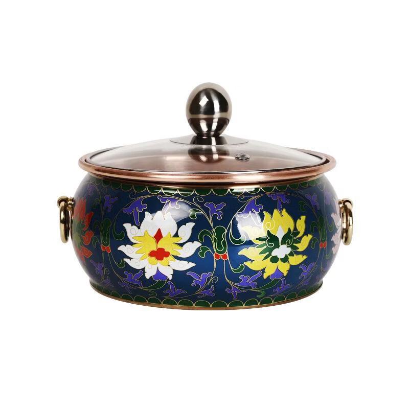 

Purple Copper Mini Hot Pot with Enamel Lid