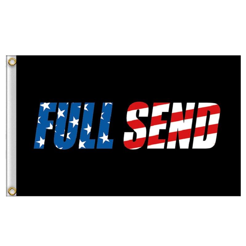 Стильный баннер-флаг Full Send Nelk Nelkboys Для парней 3x5 футов Прочный дизайн Black US