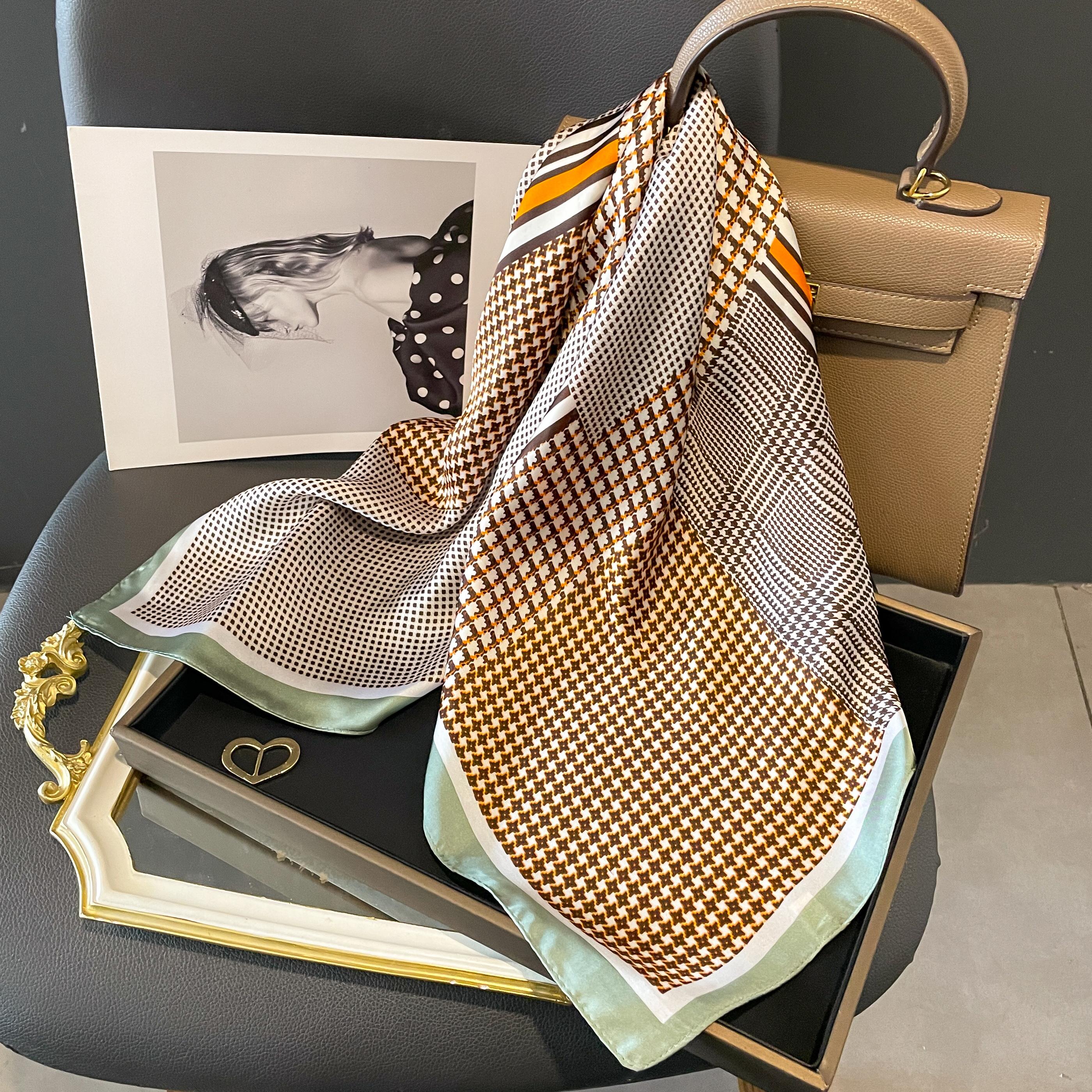 

Роскошный Дизайн 70*70см Шелковый Квадратный Шарф с Принтом Лошади Женский Мягкий Сатиновый Платок для Волос Шейный Платок Офисный Хиджаб Повязка на Голову Фуляр Подарок