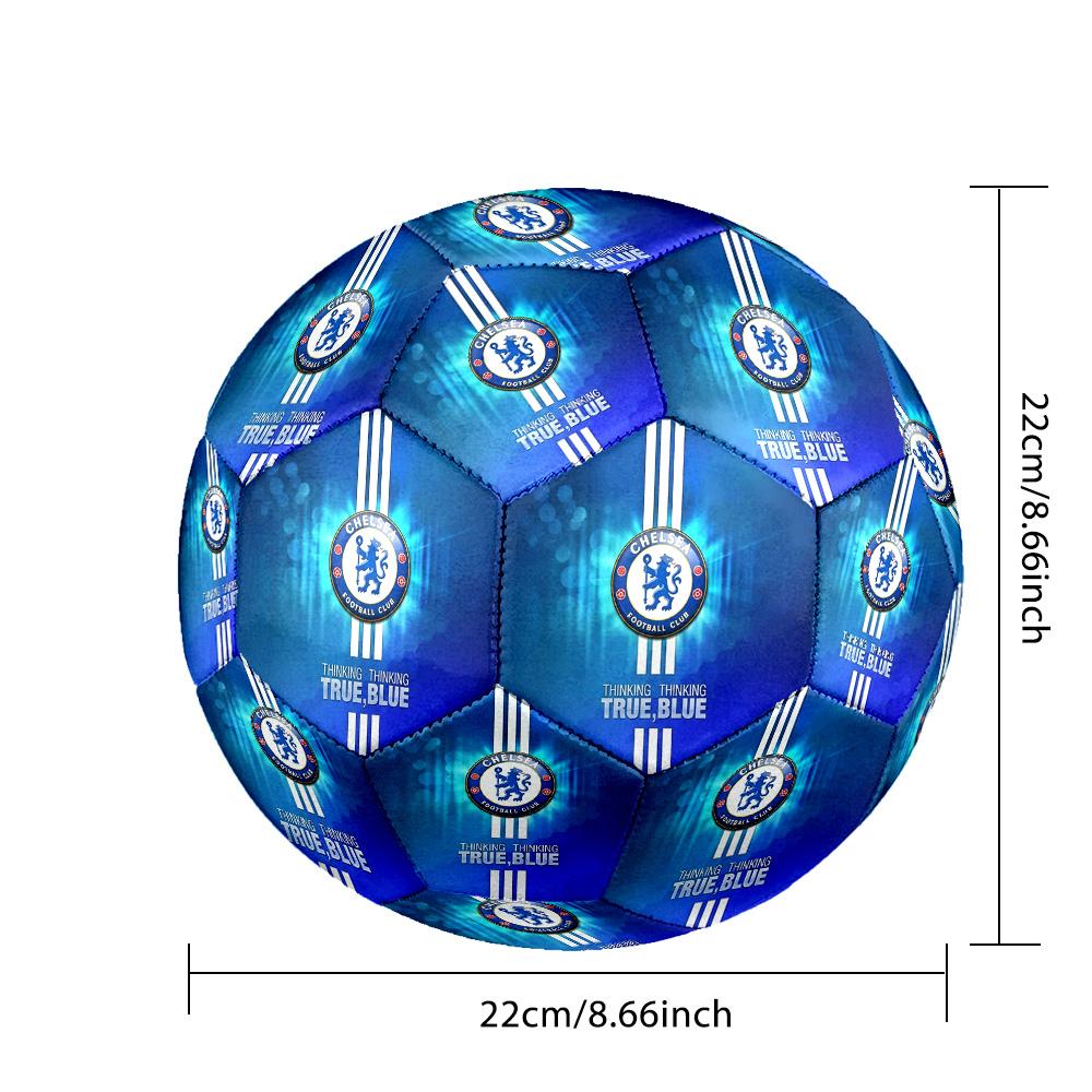 Chelsea FCSoccer Ball Colorful All Ages Machine Stitched PVC Competition Ready Durable High-Bounce