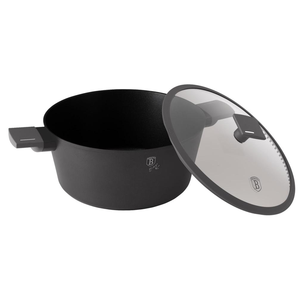 Garnek Tytanowy Z Pokrywką 28cm 6.1L BERLINGER HAUS Antracit BH-8132