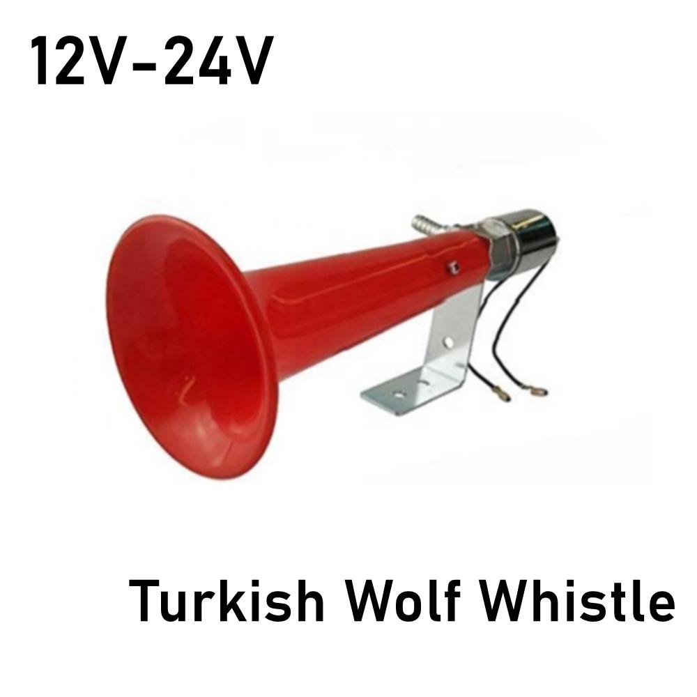 12/24V Lound Car Air Horn Wolf Whistle Air Horn for Truck Automobile Bus Van Super Loud Bird Sound Whistle Horn