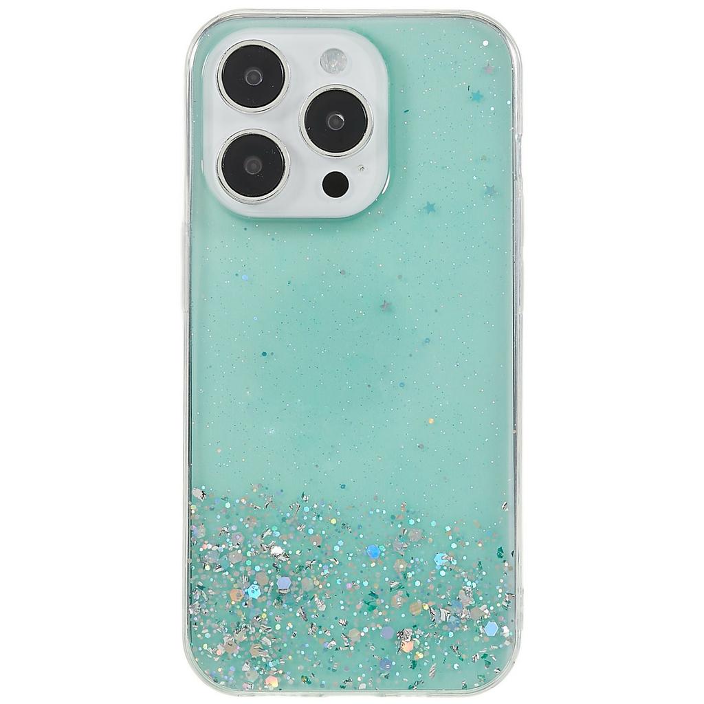 For iPhone 16 Pro Case Starry Sky Sparkle Epoxy Anti-Drop TPU Phone Cover