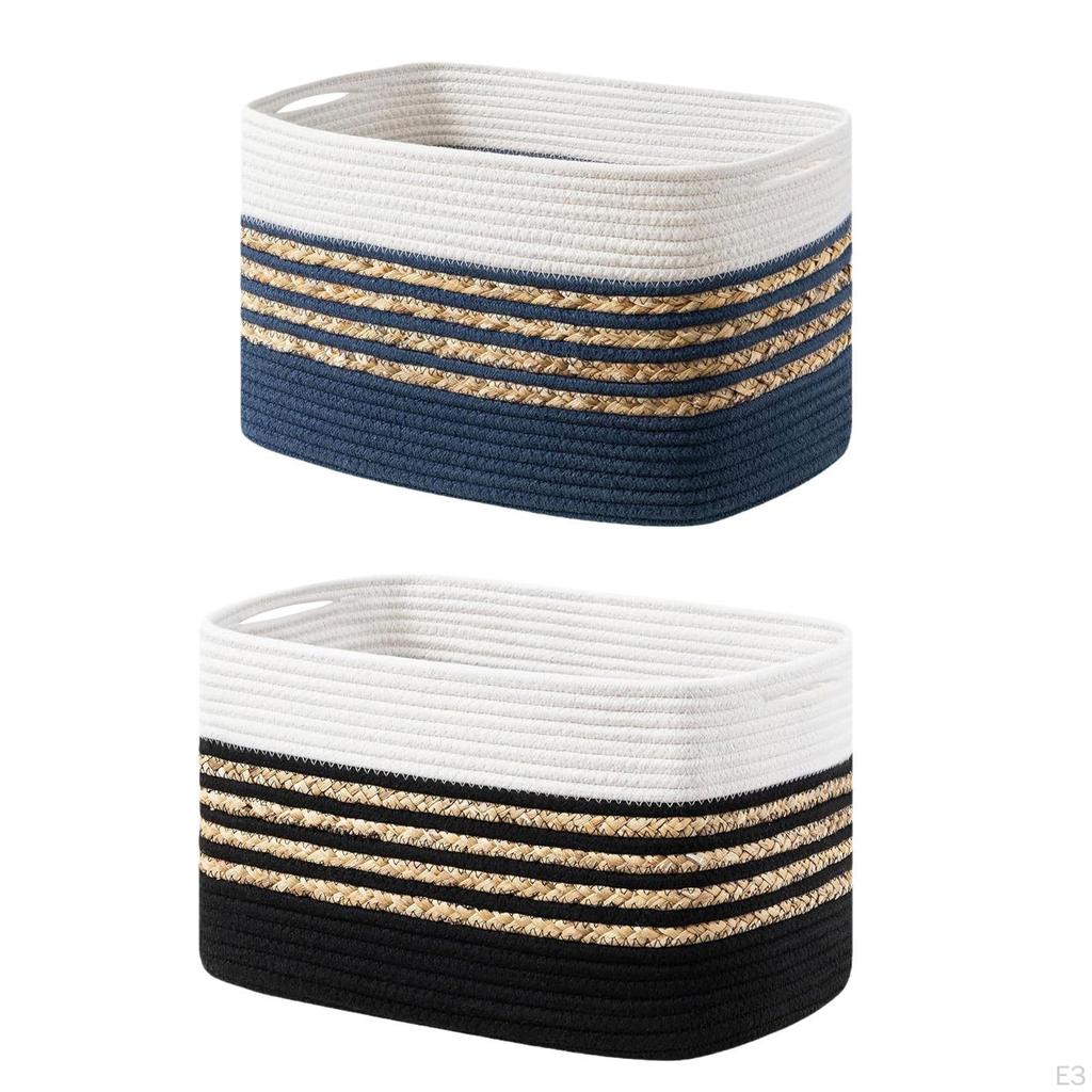 Schicker Baumwollseil-Organizer-Korb mit griffigen Henkeln