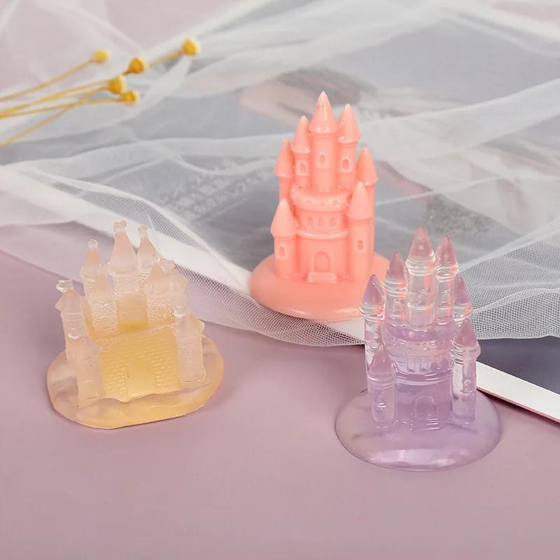 Princess Castle Mirror Surface Silicone Mold with 3D Design for DIY Aromatherapy Plaster Craft Making Home Decoration