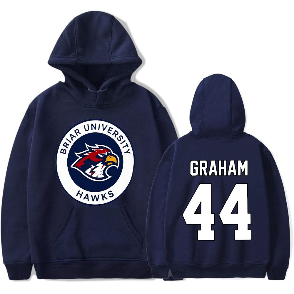 Off Campus Merch Graham 44 Briar University Hawks Hooded Hockey Romance Pullover Pocket Sweatshirt Fashion Streetwear