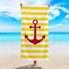 Nautical Anchor Print Beach Towel Soft Peach Skin Fabric Quick Dry Microfiber Summer Travel Vacation Swimming Pool Bath Towel