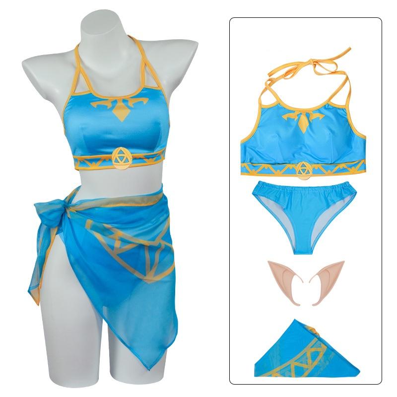 Legend Of Zelda Kingdom Tears Link's Cosplay Swimsuit Bikini For Halloween And Games