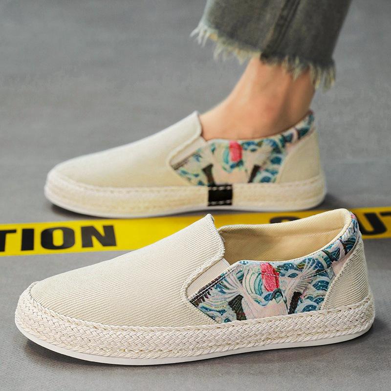 

Кеды мужские тканевые весна-лето 2024 новая мужская обувь тренд повседневные слипоны ленивые шапочки мужские 44