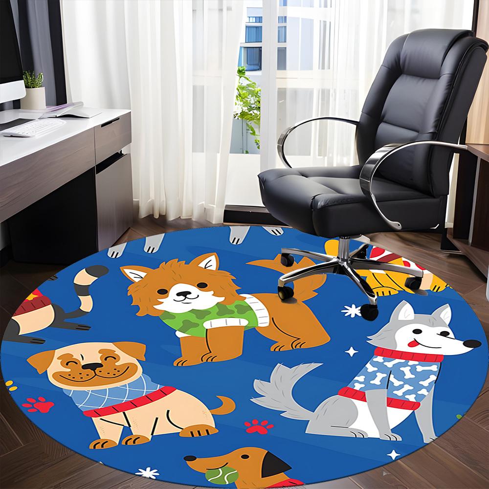 1pc Dogs, Winter Clothing Chair Carpet for Office, Soft, Non-Slip Polyester Mat, Office, Living Room, Bedroom, Durable Polyester Yy251207170