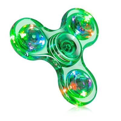 FIGROL LED Finger Spin Widget Fokus Spielzeug LED Hand Spinner Stressabbau Zeitvertreib Gehirn Tablett Kugellager Grüner Spinner,