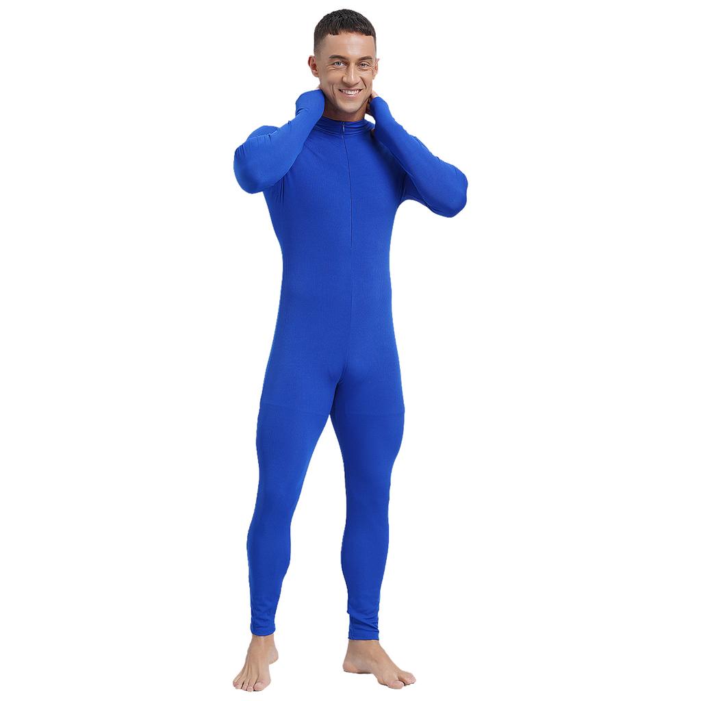 Pánský cvičební overal na jógu s dlouhým rukávem, jednobarevná kombinéza se zipem, pohodlný fitness