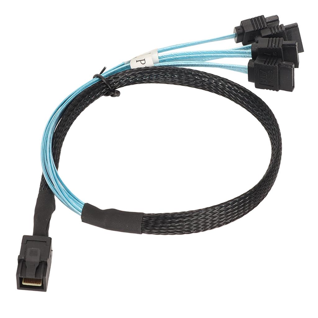 12GBPS Mini SAS HD SFF 8643 to 4 SATA 3.0 Cable PVC Dual Channel 7P Server Hard Disk Array Data Line 0.5m 1.6ft