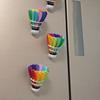 Rainbow Color Badminton Fridge Magnet Funny Simulation Badminton Decoration Creative Magnetic 3D Printing Badminton