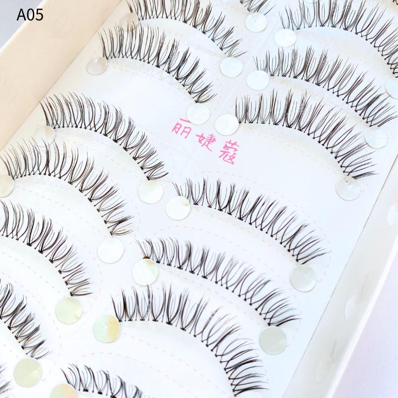

Lijiake A05 Natural Bridal False Eyelashes - Hand-Tied Fish Line Stem, One-Piece Strip.