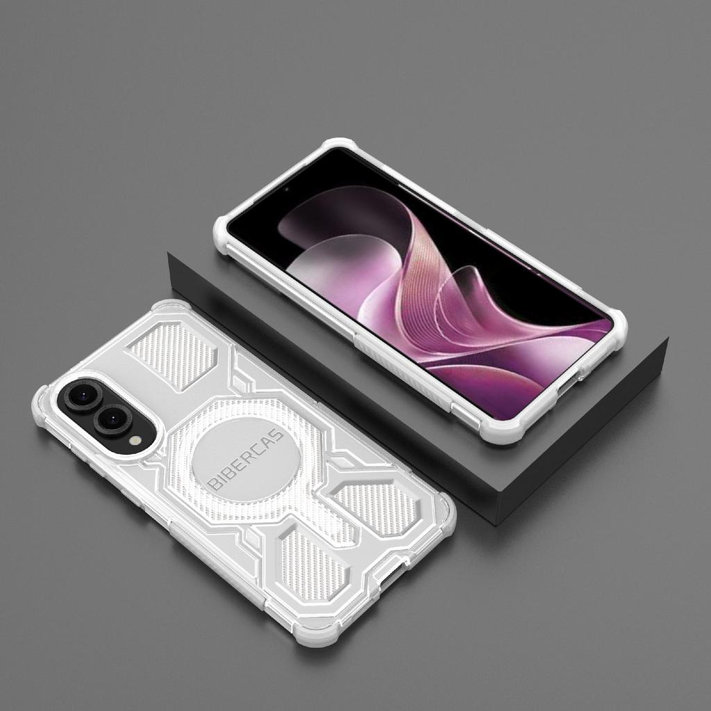 BIBERCAS J-16 Transparent Series For Samsung Galaxy S25 Edge Case Compatible with MagSafe TPU+PC Phone Cover