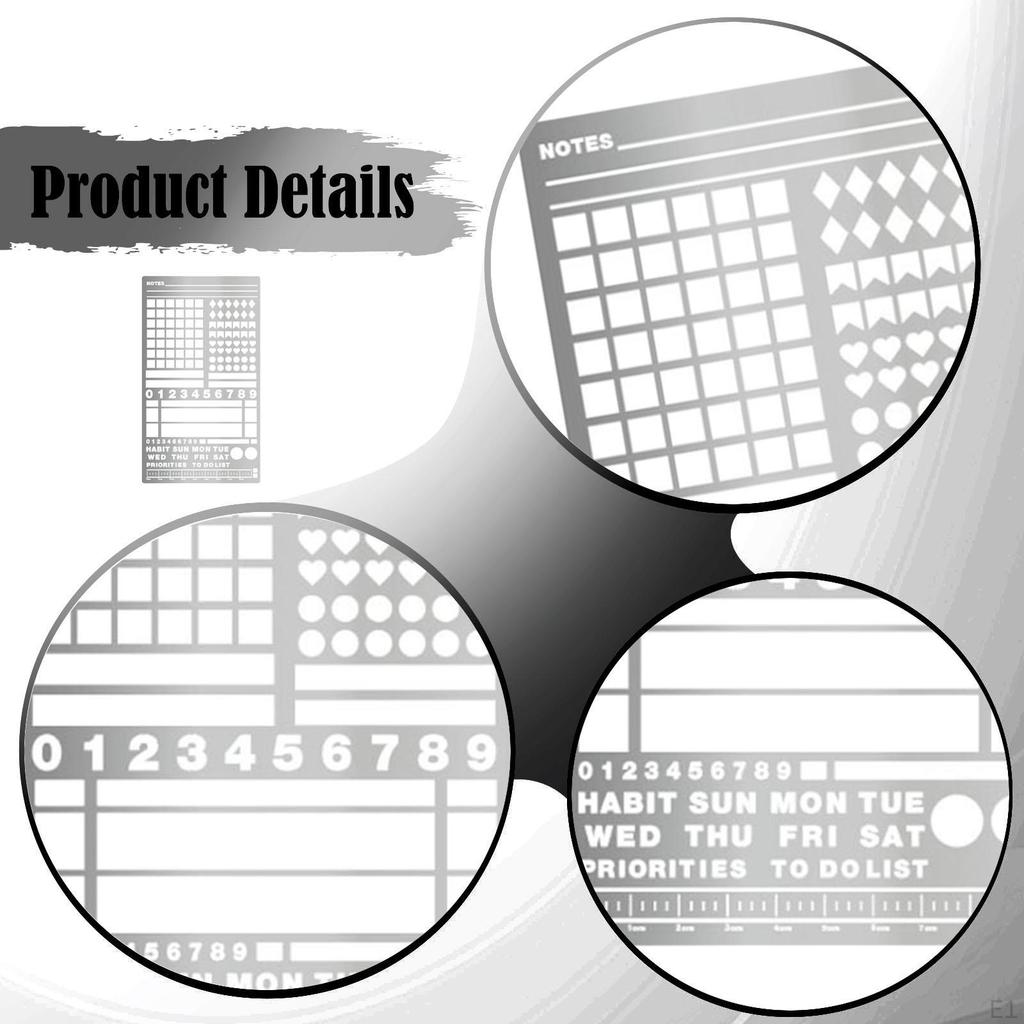 Metalowy Szablon do Dziennika Rysowania Wielofunkcyjne Materiały Szablon do Grawerowania