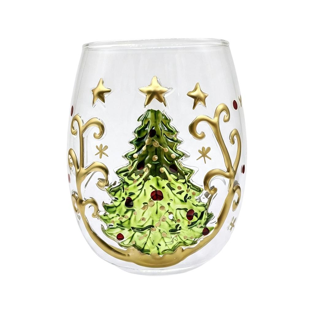 3D Christmas Glass Cup Holiday Coffee Mug for Tea and Hot