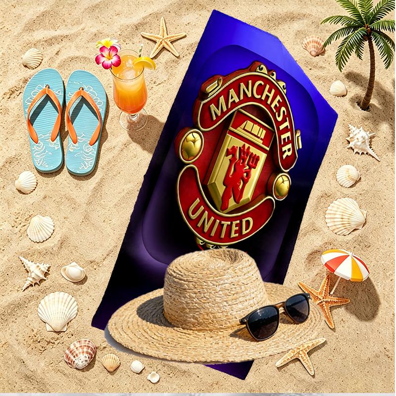 Manchester United F.C Print Beach Towel, Versatile Lightweight Absorbent Beach Towel for Pool Surf Yoga Bathroom, Perfect Birthday Holiday Gift