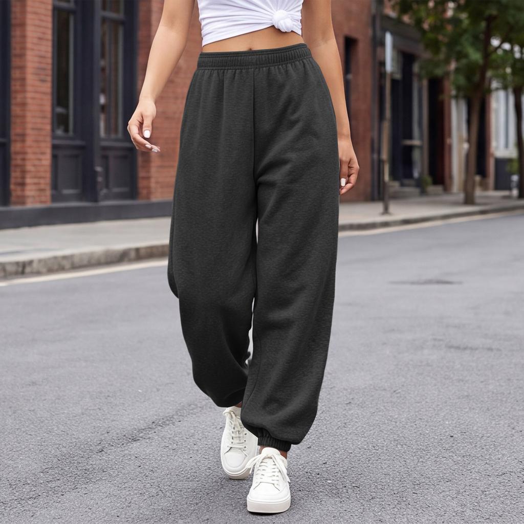 Women's Color Loose Pants Casual Jogger Sweatpants with Tapered