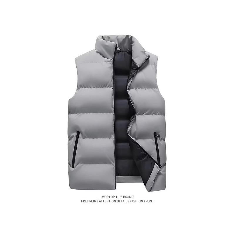 Spring and Autumn Fleece Thickened Men's Vest Versatile Loose Casual Warm Jacket Simple Men's Vest