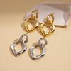 Zircon geometric rhombus twisted silver needle earrings fashion versatile niche earrings